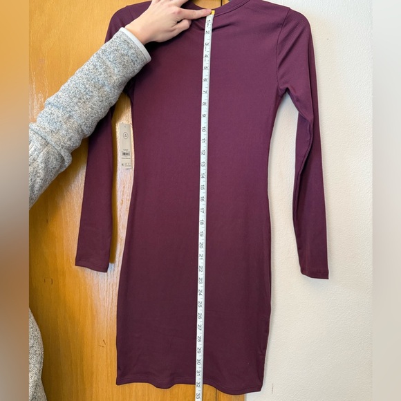 No Boundaries Dark Cherry Long Sleeve Dress - Picture 4 of 7